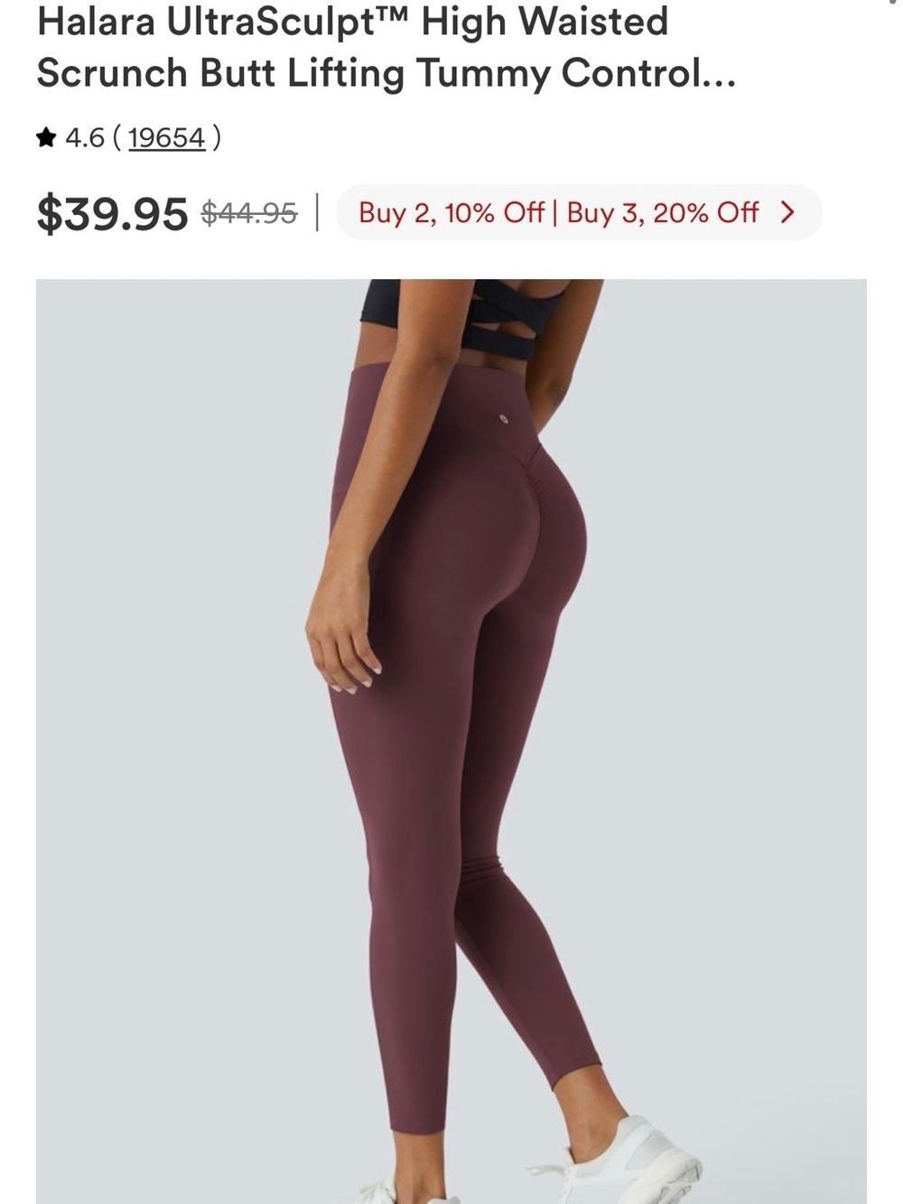 HALARA High-Rise Seamless Leggings in Plum - Picture 2 of 6